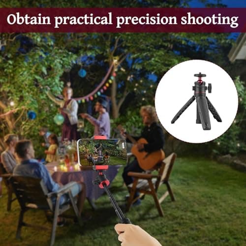 Compact Travel Tripod Portable Mini Camera Tripod Extendable Desktop Holder with 360° Ball Head & 1/4" Screw - Compatible with Sony ZV1/RX100, Canon G7X, Fujifilm X100V, Leica Q2, DJI Action Cameras — view 6