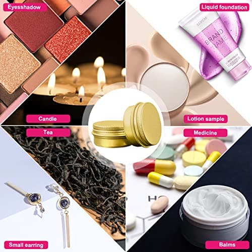 BELICOO 24 Pcs Aluminum Tin Jars, 20ml Cosmetic Container Pots with Lids — view 6