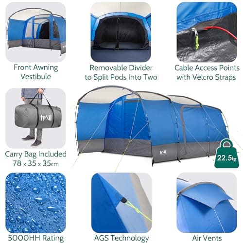 Trail Shilstone 5 Man Tent, L515cm x W330cm x H200cm — view 5