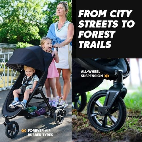 Baby Jogger City Mini GT3 Stroller | All-Terrain Pushchair | Lightweight, Foldable Travel Stroller | Rich Black — view 3