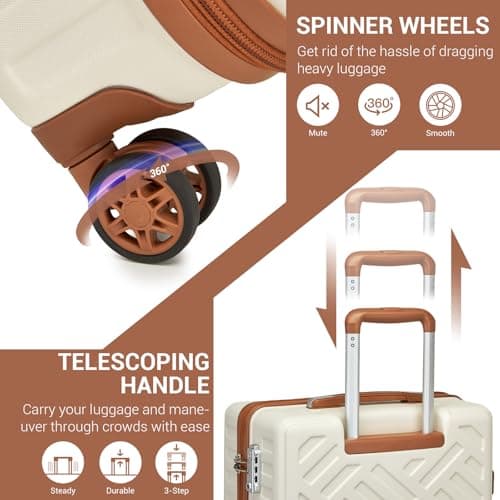 Supercase Cabin Suitcase, Lightweight Hard Shell Carry On Luggage — view 3