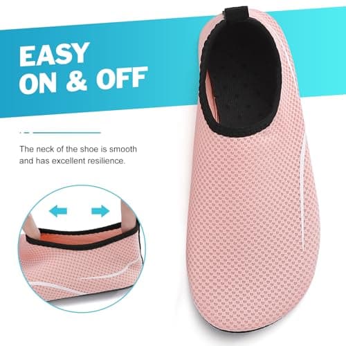 gitzing Water Shoes for Women Men Beach Quick-Dry Swim Aqua Socks Breathable Barefoot Shoes for Beach Surfing Driving Pool Yoga Travel(Pink,39 EU/6 UK) — view 5