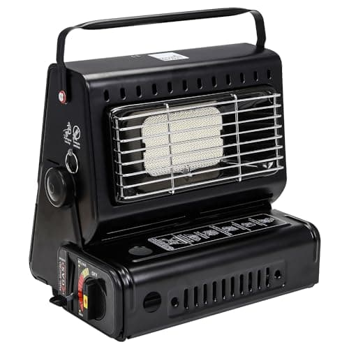 Taylor & Brown 2in1 Portable Gas Heater & Stove - For Outdoor Camping, Hiking, Fishing, Caravan & Skiing Trips - Emergency, Safety Grill, Auto Ignition, Carry Handle & Temp Control