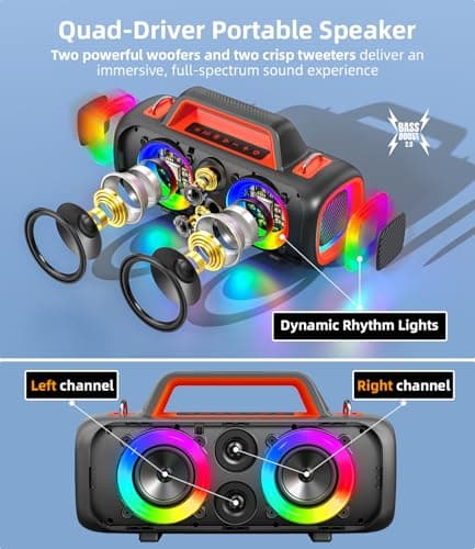 Portable Bluetooth Speaker Wireless 140W Peak Loud Sound Bass Boost Outdoor — view 2