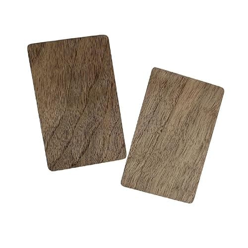 YARONGTECH Eco-Friendly NTAG215 NFC Wooden Bamboo Card Work with All NFC-Enabled Smartphones and Devices (Pack of 2) (Black Walnut) — view 2