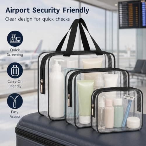 iMaMa Clear Travel Bags, 3 Pack Makeup and Toiletry Organiser Set — view 5