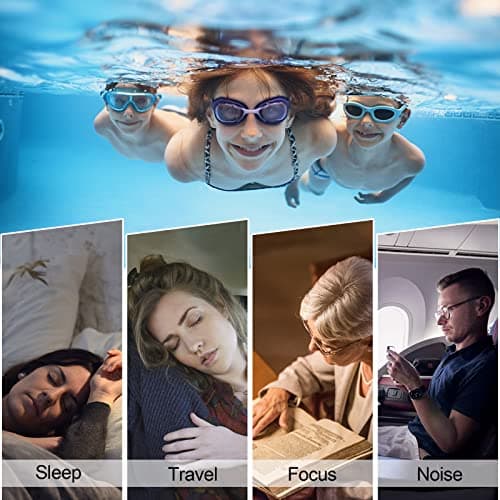 FNGXX Swimming Ear Plugs, 3 Pairs Waterproof Reusable Silicone Swim Earplugs for Swimming Surfing Snorkeling and Other Water Sports (Adults & Teens 14+) — view 3