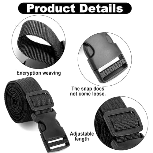 RTDHO 4 Pack Luggage Straps,2m x 25mm Nylon Webbing Tie Down Straps — view 4