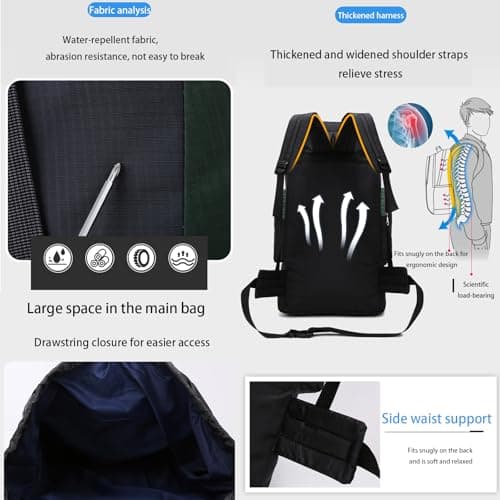 Lawaia 70L Hiking Expedition Backpack Camping Large Walking Waterproof Rucksack for Men Womens Lightweight Survival Sports and Outdoors Travelling Daypack Luggage Touring Cycling Bag — view 3