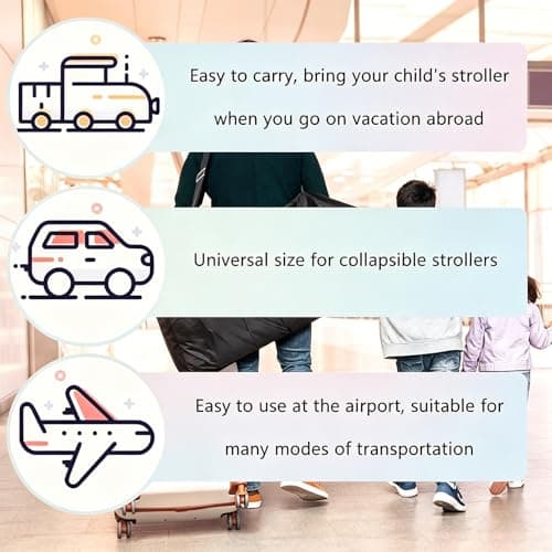 Moxychrony Stroller Bag for Airplane, Large Capacity Pram Travel Bag — view 5