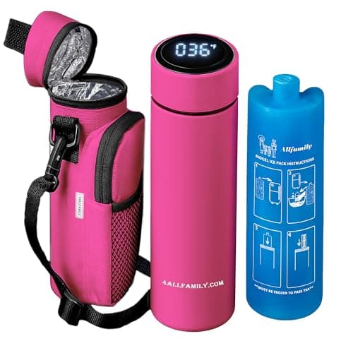 4ALLFAMILY Nomad Medium Pro Insulin Cooler Travel Case – TSA Approved Medicine Cooler with Biogel Ice Pack & Temp Display – Portable Diabetic Cold Case with Insulated Medicine Bag