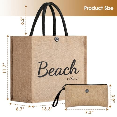 WORPICE Beach Bag - Large Beach Bags for Women, Woven Straw Beach Tote Bag Waterproof, Summer Handle Tote, for Beach Travel Holiday Swimming — view 4