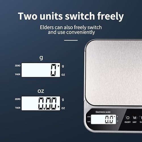 WOW TRAVEL Digital Food Scale 10kg x 1g Accuracy, Stainless Steel Kitchen Scale with LCD Display, Smart Touch, Battery Powered Coffee Scale for Baking, Cooking, Meal Prep — view 2
