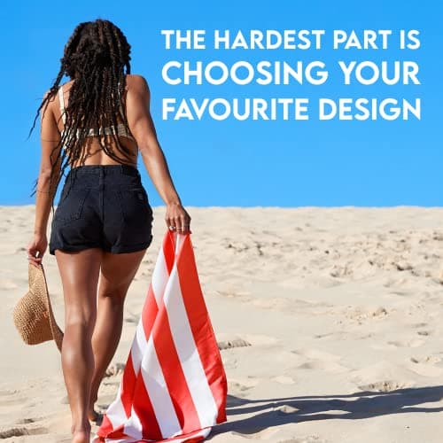 Dock & Bay Beach Towel - Quick Dry, Sand Free - Compact, Lightweight - 100% Recycled - Includes Bag - Cabana - Waikiki Coral Red - Large (160x90cm, 63x35") — view 3