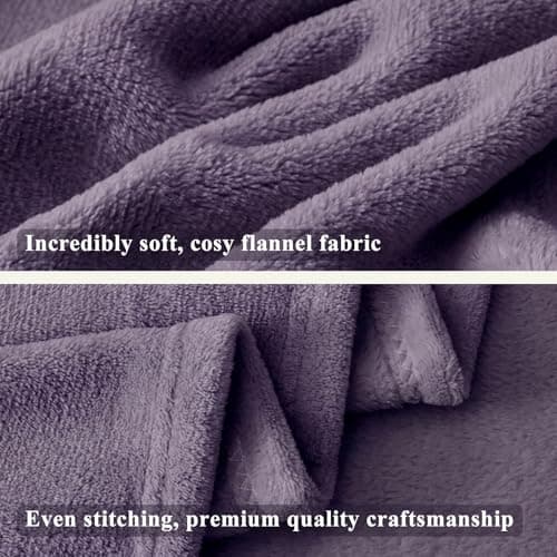 Aisbo Lavender Throws Blanket for Sofas - Bed Throw Double Size Fluffy Purple Blanket Fleece, Warm Soft Flannel Blanket for Couch, 150x200cm — view 5