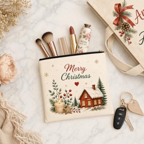 Christmas Gift For Auntie, Canvas Tote Bag and Cosmetic Pouch — view 3