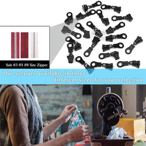 Universal Zipper Repair Kit,18 PCS Removable Zip Puller Replacement Easy No Tools Fix for Jackets Luggage Backpacks Jeans Multipack in Black — view 4