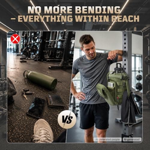Magnetic Gym Bag with Water Bottle Holder Fits 1-2L Bottles — view 3