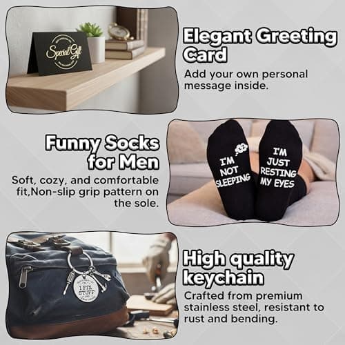 Artlive Coffee Gifts for Men-Coffee Cup, Socks & Keychain - Father Day Gifts - Birthday Gifts for Him, Men, Dad, Brother, Friend - Thank You Gift & Presents for Men Travel Mug — view 4