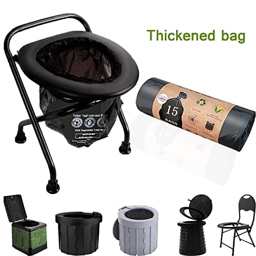 Portable Toilet Bags, 30 Count 30 L 8 Gallon Thickened Compostable Trash Bags, 5 Gal Bucket Liner, Liter Camping Toilet Bags for Car Travel Outdoors, Long Trips, Boating. Emergency Toilet Bag for Car — view 2