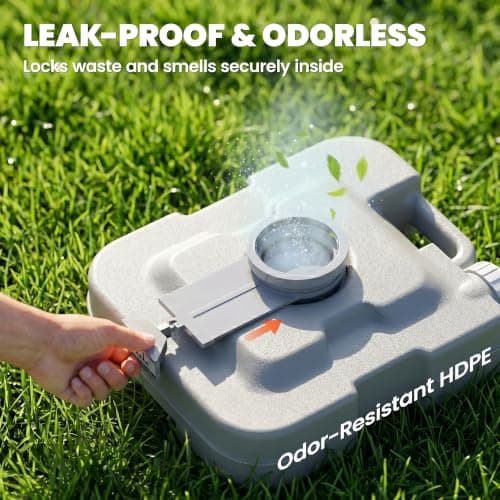 HOMCOM 10L Portable Toilet for Adults with 2 Detachable Tanks Lid Grey — view 5