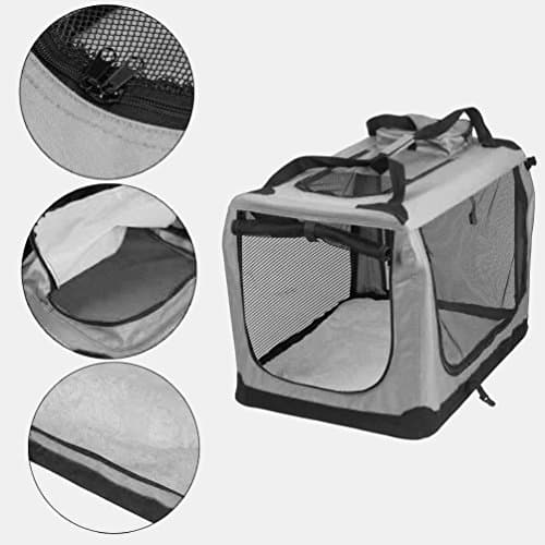 Petbarn Portable Soft Fabric Pet Carrier Folding Dog Cat Puppy Travel Transport Bag (Large, Grey) — view 3