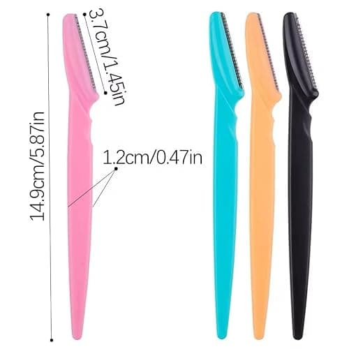 18Pcs Eyebrow Razors Facial Hair Remover Eyebrow Trimmer Shaper with Precision Cover Exfoliating Dermaplaning Tool Portable Shaving Grooming Kit for Women and Men — view 2