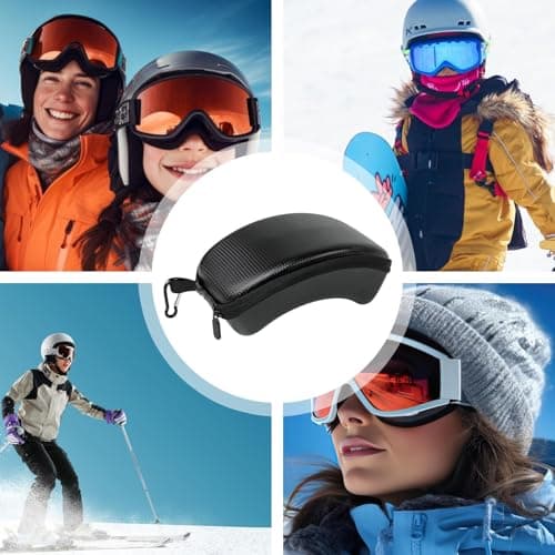 Furtryvl Snowboard Goggles Case, Goggles Travel Dust-Proof Case with Carabiner, Portable Ski Eyewear Box Ski Glasses Carrying Case for Winter Sports Kids and Adults — view 5