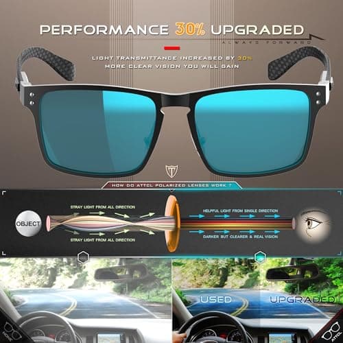 ATTCL Luxury Fibra De Carbon Polarised Sunglasses Mens for Driving UV400 — view 3