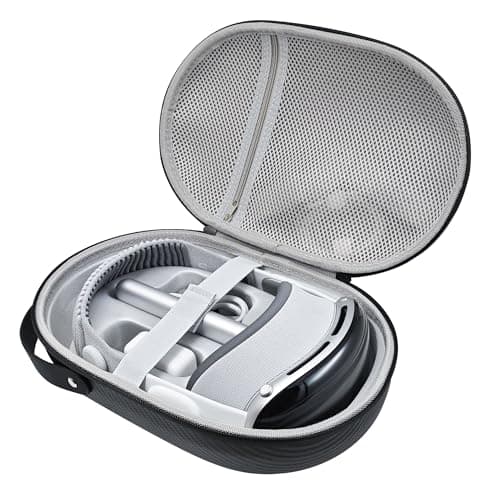 AWINNER Hard Carrying Case Compatible for Apple Vision Pro, Accessories VR Headset with Elite Strap, Ultra-Sleek Design for Travel (Carbon fibre)
