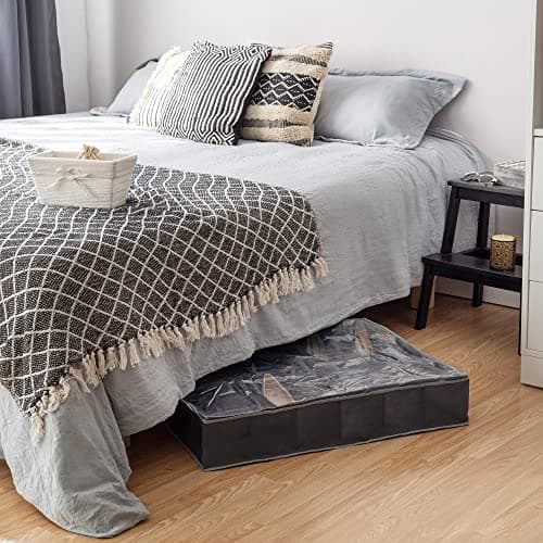 Compactor Novara Dora 12 Compartment Under Bed Shoe Storage Bag, Non Woven Polypropylene and PEVA, 76 x 60 x 15cm, Dark Grey, RAN4481 — view 5