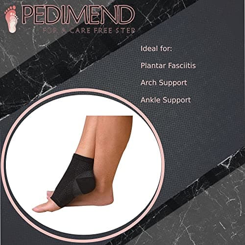 PEDIMEND Plantar Fasciitis Foot Socks. Best Compression Sleeve for Ankle Arch & Heel Achilles Tendon Supports Brace. Men and Women Night Splint Pain Relief S/M (UK 4-7 PACK OF 2) — view 2