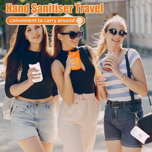 2pcs Hand Sanitizer Spray For Woman, Power Mist Hand Sanitiser Mini For Travel Protective Case with 2 Bonus Cat Ears （Tasteless Citrus） — view 5
