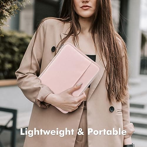 MoKo 9-11 Inch Tablet Sleeve, Protective Carrying Bag with Two Compartments Fits 11 inch iPad A16 2025, iPad Air M3, Air/Pro 11 2024, iPad10/9/8/7th, Galaxy Tab A9+ Plus 11"/S9 FE, Tab M11 11", Pink — view 6