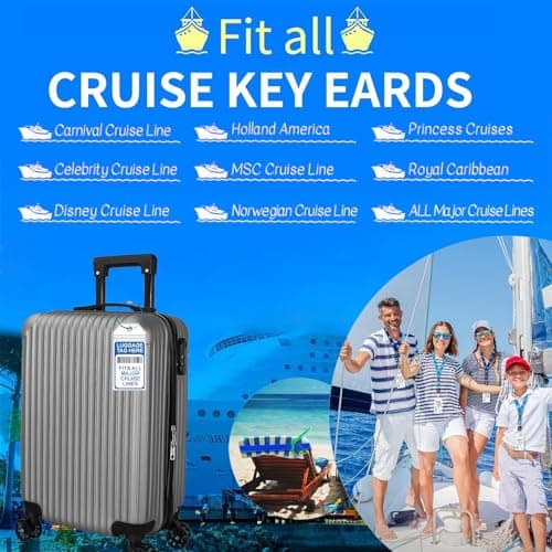 15 Pcs Cruise Essentials Accessories Kit Must Haves Set Include Non-Surge Power Strip, Retractable Cruise Lanyards for Ship Card, Luggage Tags Holder, Towel Bands, Anti Nausea Wristband, Magnetic Hook — view 4