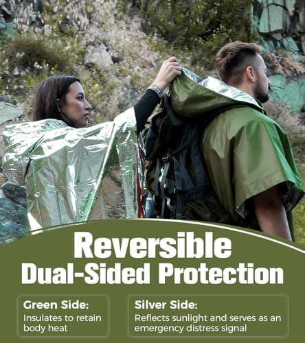 Emergency Survival Rain Poncho with Hood — view 2