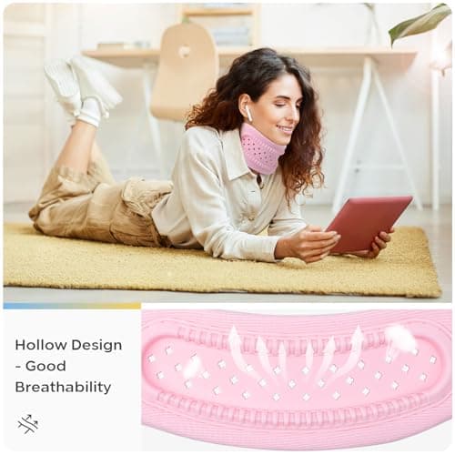 Yirochan Neck Brace for Neck Pain and Support - Silicone Foam Cervicorrect Neck Brace, Adjustable Neck Support Brace Breathable Cervical Collar for Sleeping Relieving Spinal Pain and Pressure (Pink) — view 5