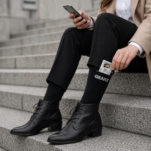 GEARZ - Women's Anti-Pickpocket Socks with 2 Hidden Zip Pockets size 39-42 — view 2