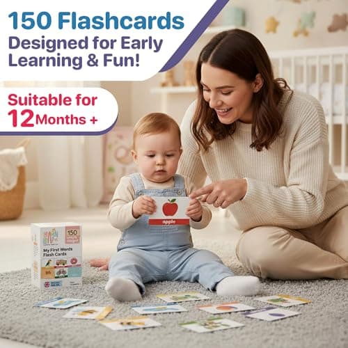 Learn Leap First Words Flash Cards For Toddlers Ages 1 2 3 – 150 Unique Flash Cards for Toddler Baby –Durable Flashcards Card Games Ideal for Kids, Travel, Learning, Language & Speech Educational Toys — view 3