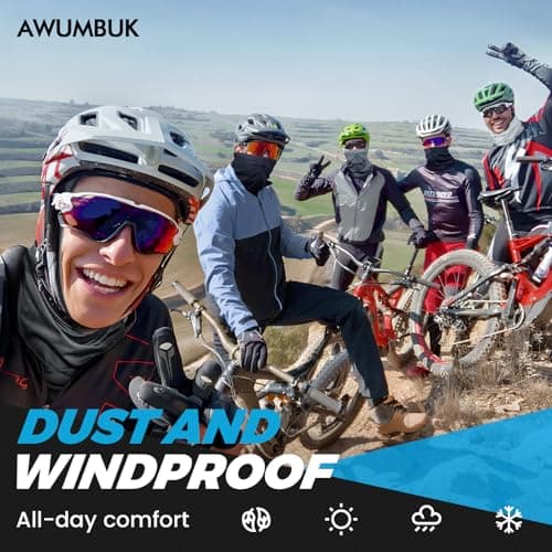 Awumbuk 6 Pack Multifunctional Headwear Neck Scarf Snoods for Men Face Mask Unisex Neck Gaiter Elastic Motorbike Face Mask Windproof Bandana for Cycling Sports Outdoors Running Hiking Outing — view 5