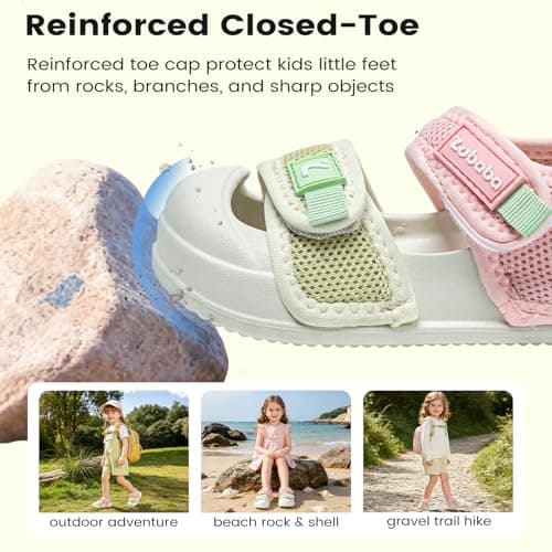 Toddler Kids Sandal Boys Girls Closed Toe Sandals Pink Green UK Child 5-5.5 — view 4