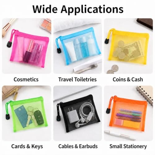 8PCS Small Zip Bags, Travel Pouch Set for Makeup & Toiletries Organizer — view 6