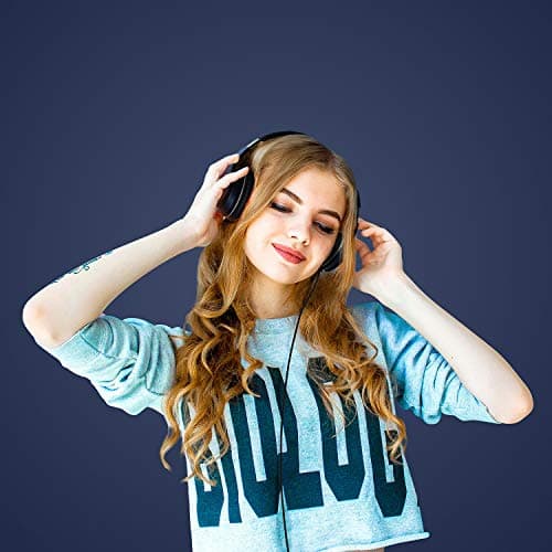 LORELEI X6 Over-Ear Headphones With Microphone, Lightweight Foldable & Portable Stereo Bass With 1.45M No-Tangle, Wired for Smartphone Tablet MP3/4 (Dark Blue) — view 6