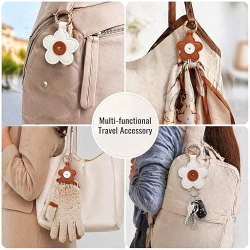 2 Pcs Magnetic Hat Clip for Bag, PU Leather Flower Hat Holder for Travel — view 6