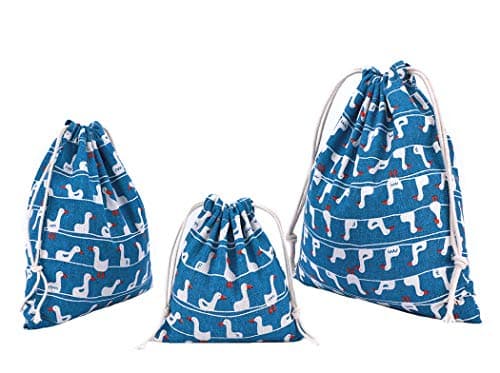 Amoyie Cotton Drawstring Bag 3pcs, Kids Storage Bag, Fabric Organiser Pouch — view 2