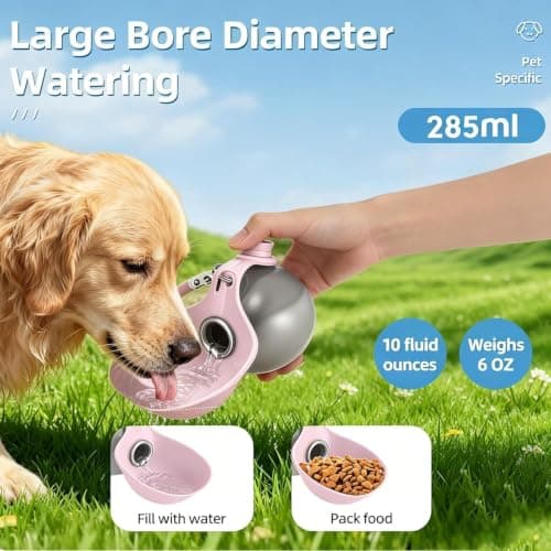 2 in 1 Portable Dog Water Bottle, Dog Water Bottles for Walking, 285ML Dog Drinking Bottle & Silicone Bowl, Dog Travel Water Bottle for Walks, Hikes, Road Trips, Camping, Travel (blue) — view 6