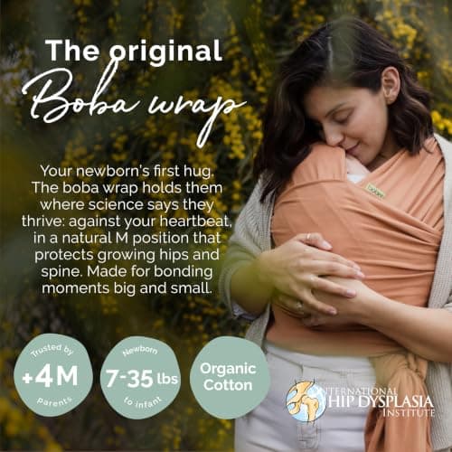 Boba Baby Wrap Carrier - Stretch Organic Cotton Newborn Sling, Fox — view 2
