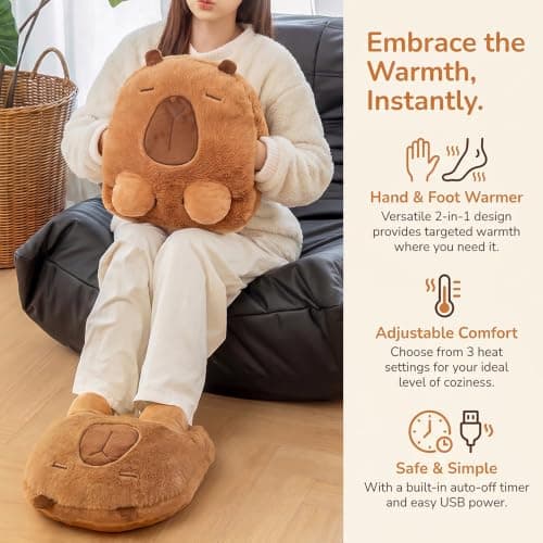 Zogxyc Heated Foot Warmers, 2 in 1 Capybara USB Foot Warmer Hand Warmer — view 5