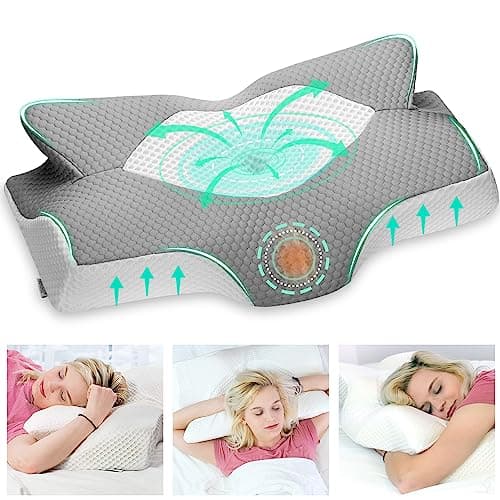 Elviros Cervical Memory Foam Neck Pillow for Neck Pain Relief