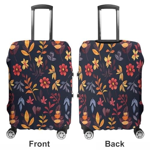 GHBNK Maroon And Yellow Luggage Cover, Maroon And Yellow Design Suitcase Protector, Personalized Stretchable Washable Travel Sleeve for 19-32 Inch Luggage X-Large, White, Medium, Maroon and Yellow — view 3
